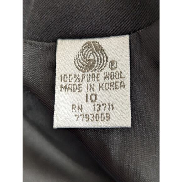 LORD & TAYLOR! STUNNING BLACK PURE GABARDINE 100% WOOL BLAZER, JACKET! SZ 10 - Picture 7 of 10